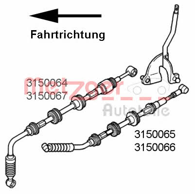 Metzger 3150067 Cable Pull, manual transmission 3150067