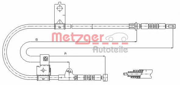 Metzger 17.0004 Cable Pull, parking brake 170004