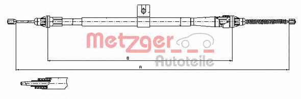 Metzger 17.0006 Parking brake cable left 170006