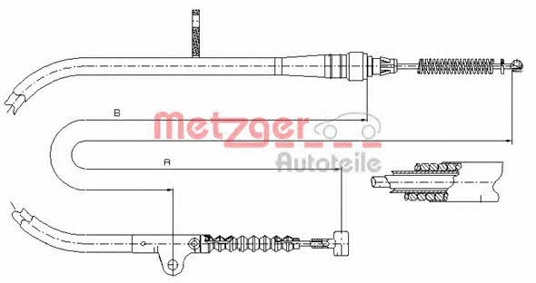 Metzger 17.0202 Parking brake cable left 170202