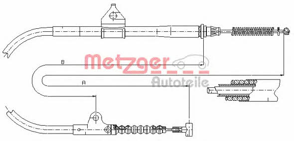 Metzger 17.0203 Parking brake cable, right 170203