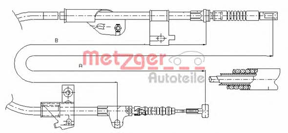 Metzger 17.0235 Cable Pull, parking brake 170235