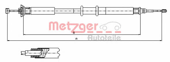 Metzger 631.20 Cable Pull, parking brake 63120