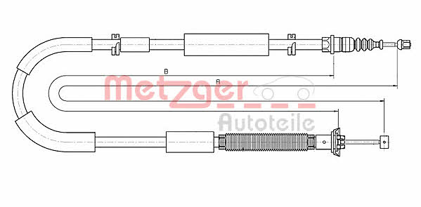 Metzger 12.0722 Parking brake cable, right 120722