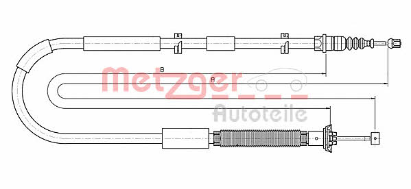 Metzger 12.0723 Cable Pull, parking brake 120723