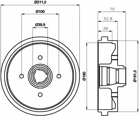 Mintex MBD014 Rear brake drum MBD014