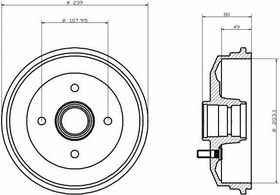 Mintex MBD016 Rear brake drum MBD016