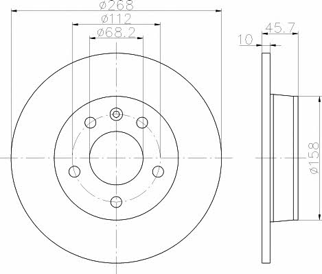 Mintex MDC1018 Rear brake disc, non-ventilated MDC1018