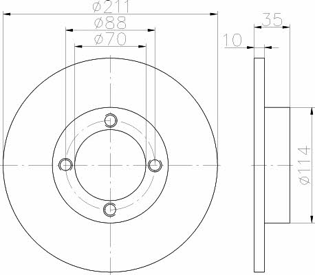 Mintex MDC1102 Unventilated front brake disc MDC1102