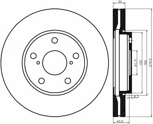 Mintex MDC1236 Front brake disc ventilated MDC1236