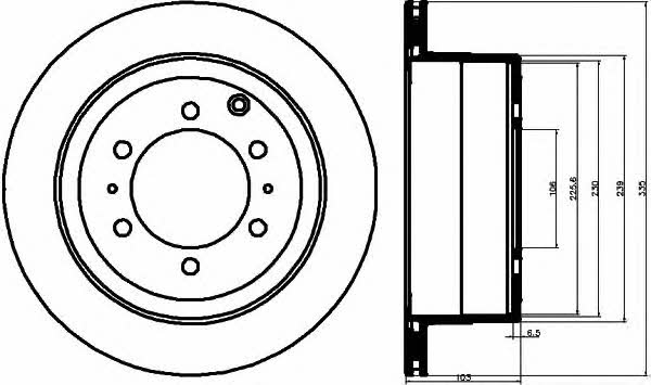 Mintex MDC1303 Rear ventilated brake disc MDC1303