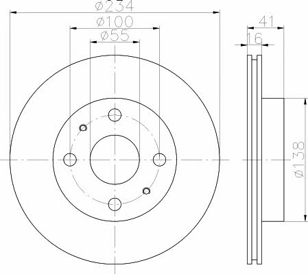 Mintex MDC1400 Front brake disc ventilated MDC1400