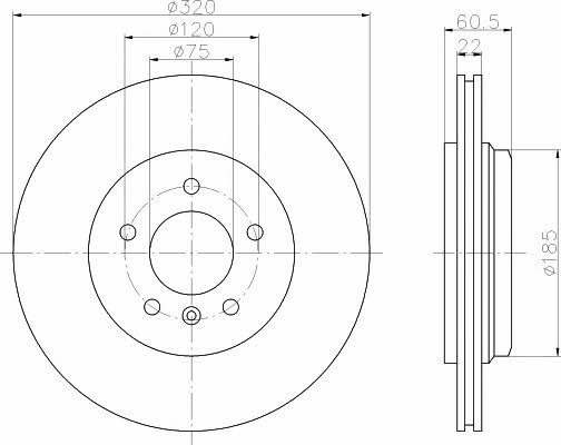 Mintex MDC1404 Rear ventilated brake disc MDC1404