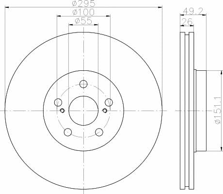 Mintex MDC1695 Front brake disc ventilated MDC1695