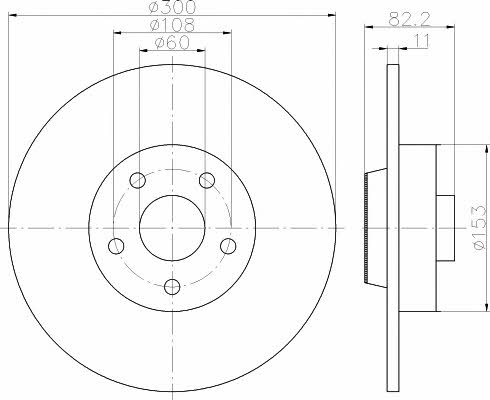 Mintex MDC1893 Rear brake disc, non-ventilated MDC1893