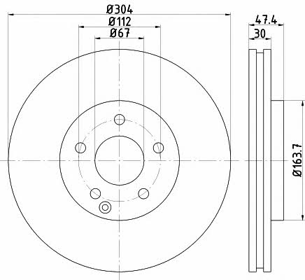 Mintex MDC2064 Front brake disc ventilated MDC2064