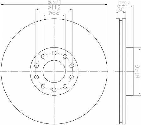 Mintex MDC2282 Front brake disc ventilated MDC2282