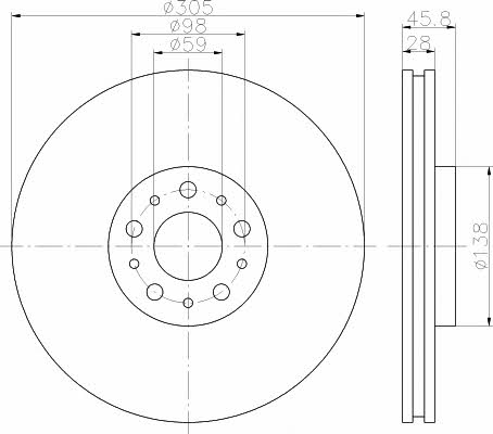 Mintex MDC2341 Front brake disc ventilated MDC2341