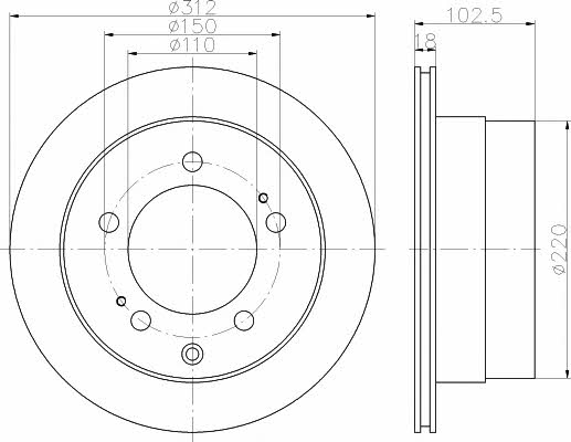 Mintex MDC2452 Rear ventilated brake disc MDC2452