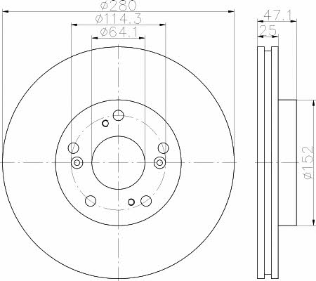 Mintex MDC2482 Front brake disc ventilated MDC2482