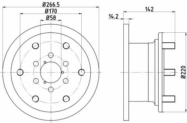 Mintex MDC518 Unventilated front brake disc MDC518