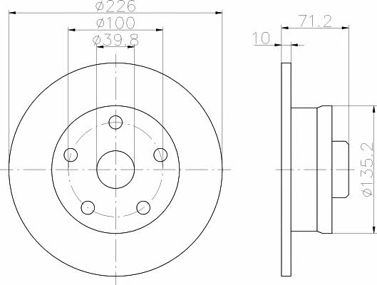 Mintex MDC787 Rear brake disc, non-ventilated MDC787