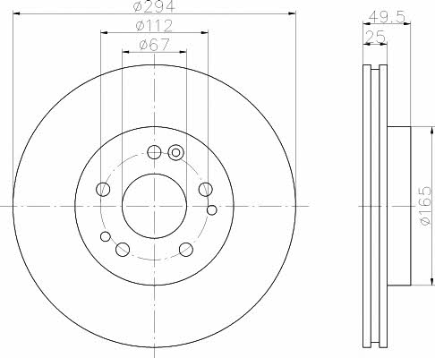 Mintex MDC851 Front brake disc ventilated MDC851