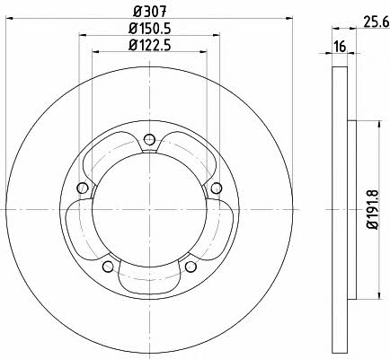 Mintex MDC2694 Rear brake disc, non-ventilated MDC2694