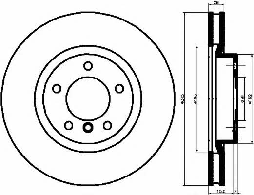 Mintex MDC1524 Front brake disc ventilated MDC1524