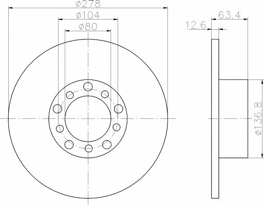 Mintex MDC160 Unventilated front brake disc MDC160