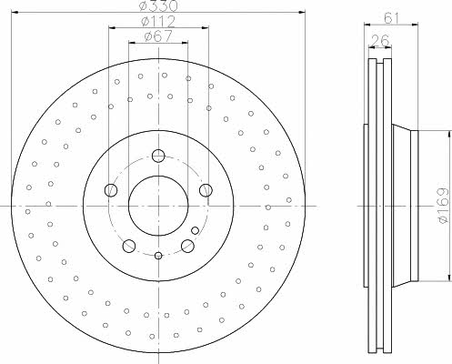 Mintex MDC1668 Rear ventilated brake disc MDC1668