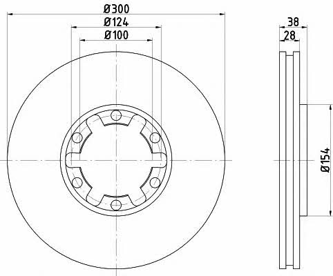 Mintex MDC1754 Front brake disc ventilated MDC1754