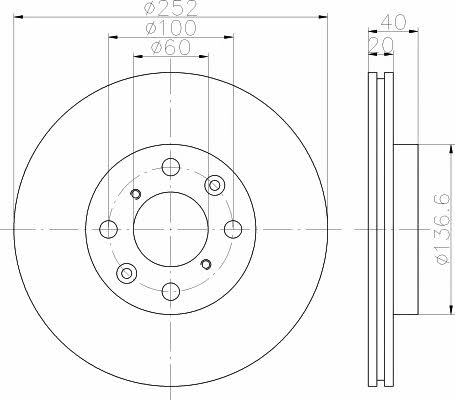 Mintex MDC1756 Front brake disc ventilated MDC1756