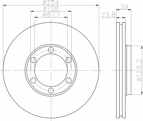 Mintex MDC2016 Front brake disc ventilated MDC2016