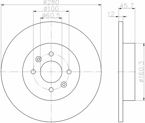 Mintex MDC2094 Rear brake disc, non-ventilated MDC2094