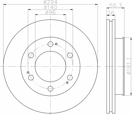 Mintex MDC2244 Front brake disc ventilated MDC2244