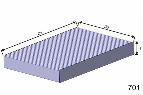 Misfat HB216 Filter, interior air HB216