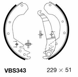 Motorquip VBS343 Brake shoe set VBS343