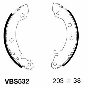 Motorquip VBS532 Brake shoe set VBS532