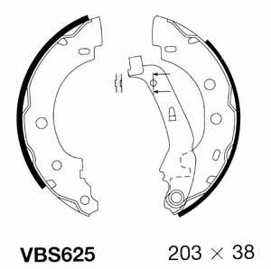 Motorquip VBS625 Brake shoe set VBS625