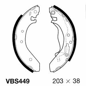 Motorquip VBS449 Brake shoe set VBS449
