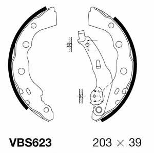 Motorquip VBS623 Brake shoe set VBS623