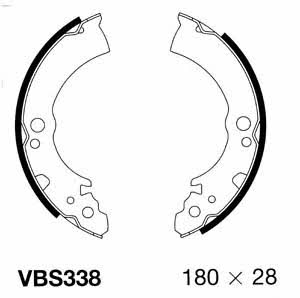 Motorquip VBS338 Brake shoe set VBS338