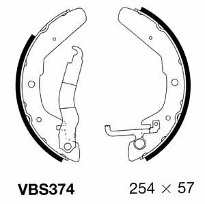 Motorquip VBS374 Brake shoe set VBS374