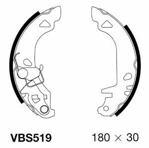 Motorquip VBS519 Brake shoe set VBS519