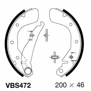 Motorquip VBS472 Brake shoe set VBS472