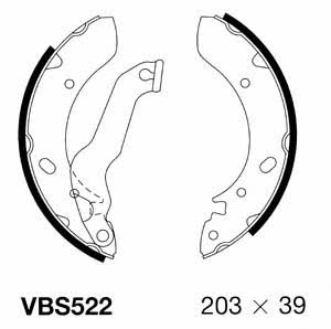 Motorquip VBS522 Brake shoe set VBS522