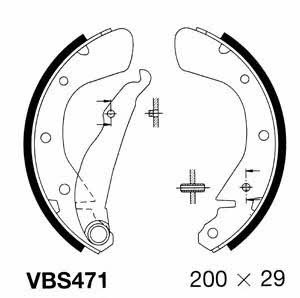 Motorquip VBS471 Brake shoe set VBS471