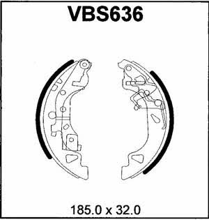 Motorquip VBS636 Brake shoe set VBS636
