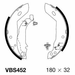 Motorquip VBS452 Brake shoe set VBS452